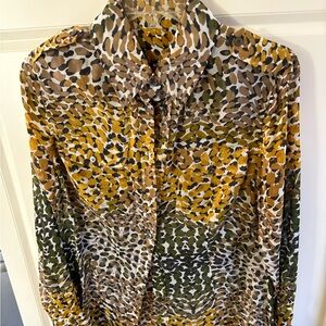 Animal Print Button-Up silk